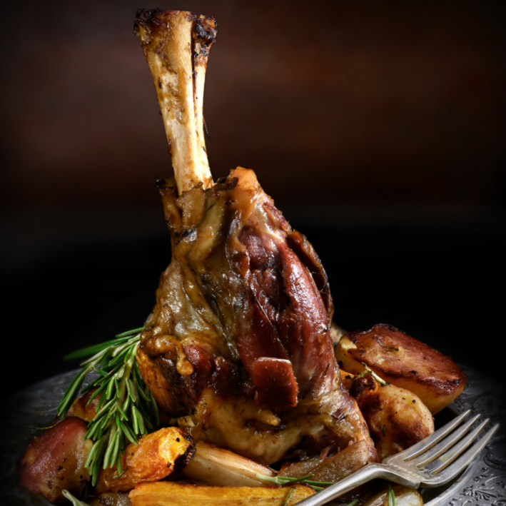 March 28: Moroccan Confit Lamb Shanks (prepared meal for 2)