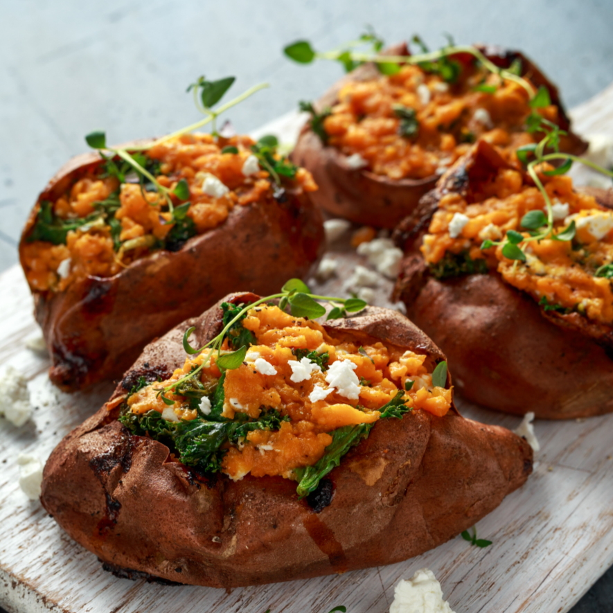 March 28: Harissa Spiced Sweet Potatoes (prepared meal for 2)