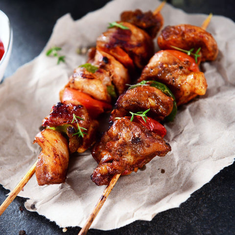 June 29: Balsamic Glazed BBQ Beef Skewers (prepared meal for 2)