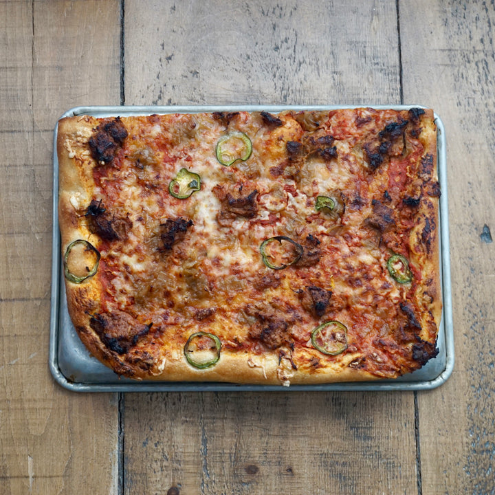 Pulled Pork & Jalapeno Sheet Tray Pizza - Serves 2-4