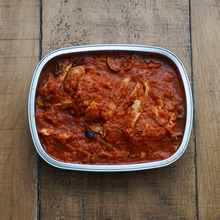 Chicken Cacciatore with Tomato Sauce and Potatoes: Serves 2-4