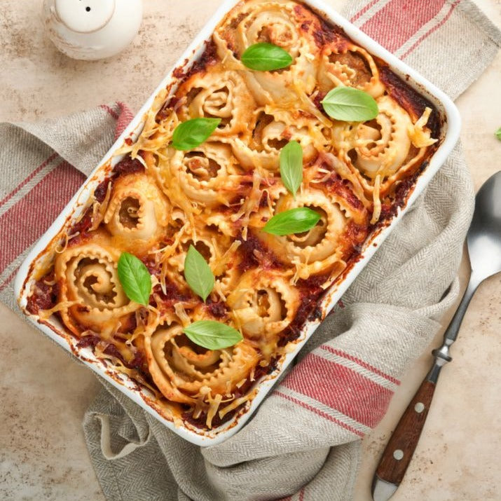 January 11: Ricotta & Pesto Rotolo Pasta (prepared meal for 2)