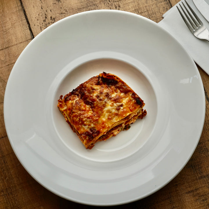 Urban Element frozen foods Beef Lasagna serves 2 plated