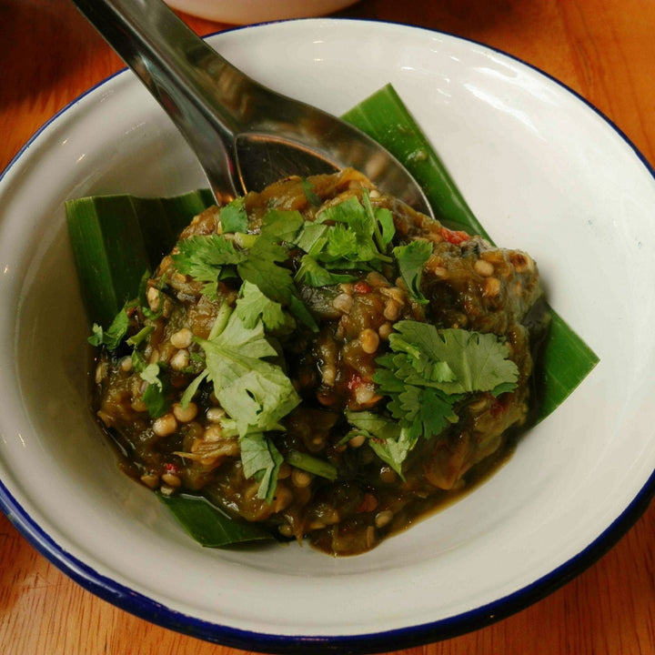 Northern Thai green chili dip nam prik