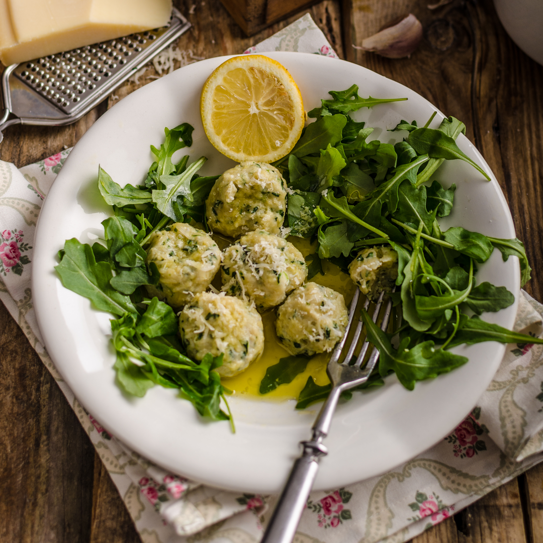 spinach arugula polpetti dumpling