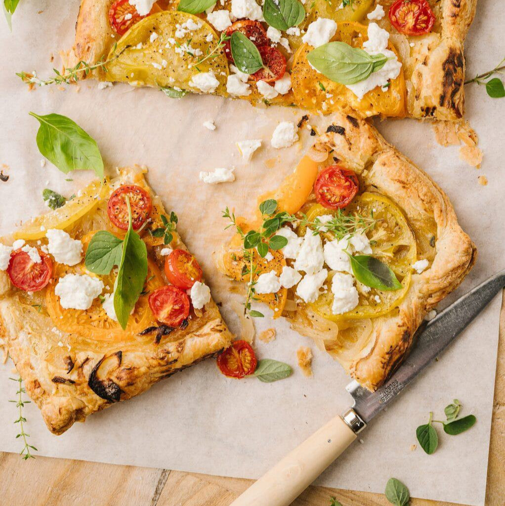 Easter dinner tomato feta tart