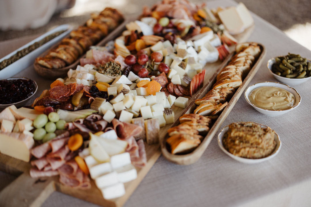 urban element catering grazing platter with charcuterie and cheese and accompaniments